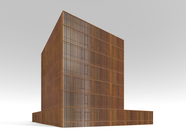 South facade. The blinds are closed © Sergey Skuratov ARCHITECTS