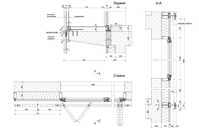 Details of the facade: structure of the blinds  Sergey Skuratov ARCHITECTS