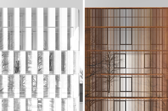 Fragments of the closed facades © Sergey Skuratov ARCHITECTS