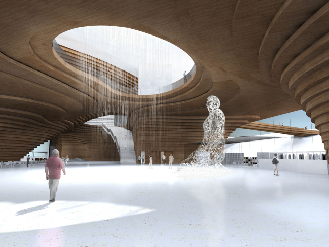 Guggenheim Museum in Helsinki. Lobby interior  DNK AG