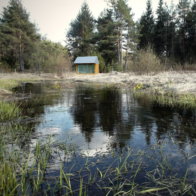 Eco house project. Options of placing the house in different kinds of environment   Totan Kuzembaev architectural studio