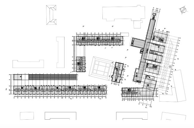 Проект многофункционального жилого комплекса на Павелецкой набережной. План 2 этажа © Архитектурное бюро Сергея Скуратова