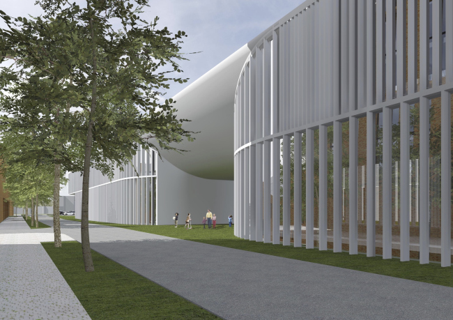 Project of building Kazan's "Sedmoye Nebo" ("Seventh Heaven") residential district. School entrance � Sergey Skuratov Architects