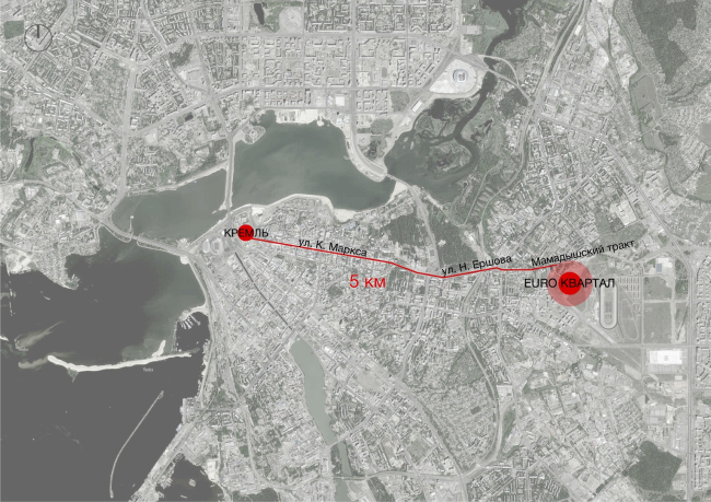 Project of building Kazan's "Sedmoye Nebo" ("Seventh Heaven") residential district. Location Plan � Sergey Skuratov Architects