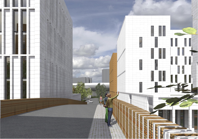 Project of building Kazan's "Sedmoye Nebo" ("Seventh Heaven") residential district. Pedestrian bridge � Sergey Skuratov Architects