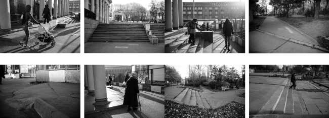 Environment accessibility analysis. Photo fixation of existing situation. Concept of "Dinamo" Boulevard. Author: Daria Gerasimova