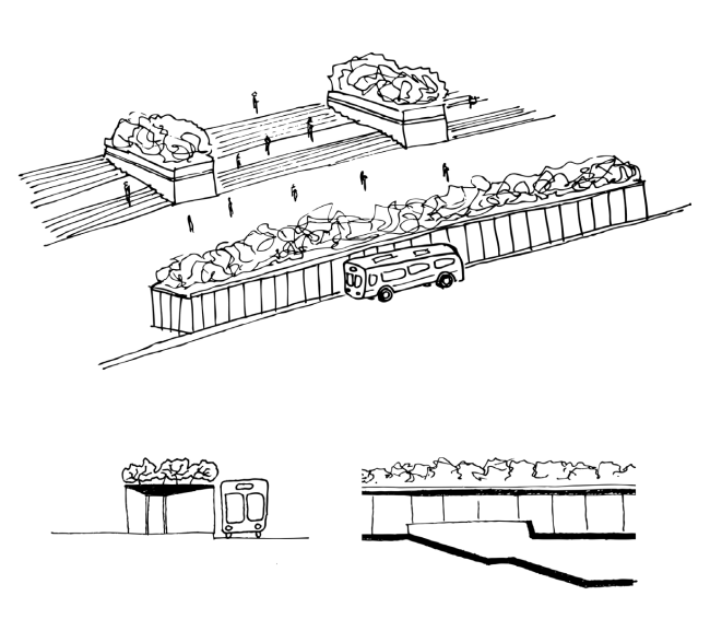 "Green" module. Concept of "Dinamo" Boulevard. Author: Andrew Fomichev.