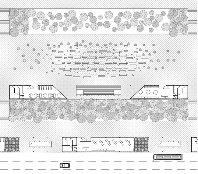 Organizing the space for an open-air festival. Concept of "Dinamo" Boulevard. Author: Andrew Fomichev.