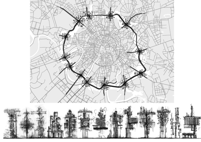 Places of the 13 towers. Concept of "Dinamo"Boulevard. Author: Daria Zaitseva