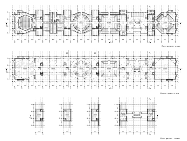 Plans of the floors. Concept of Science and Technology Museum in Tomsk  Studio 44