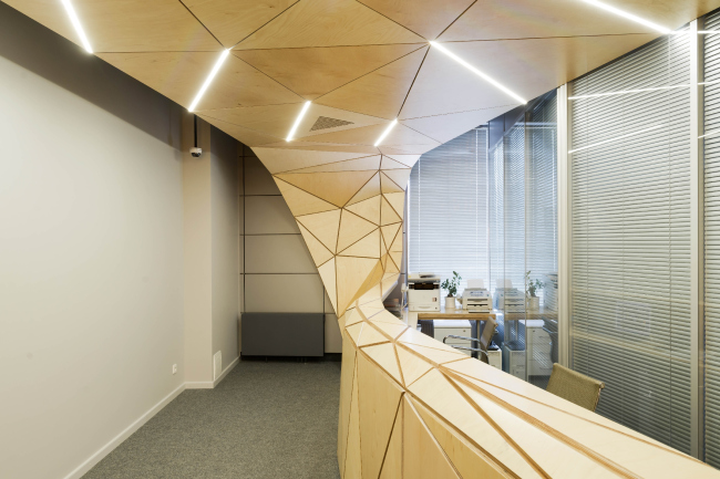 The interior design of the reception area of MGPM. � Totan Kuzembaev Architectural Studio