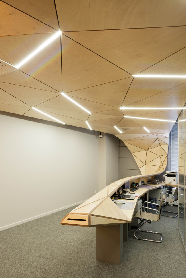 The interior design of the reception area of MGPM. � Totan Kuzembaev Architectural Studio