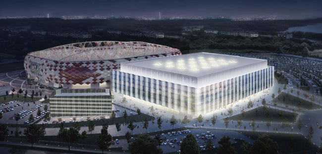 Multifunctional complex of "Spartak" football stadium. Dynamic backlight  GrandProjectCity