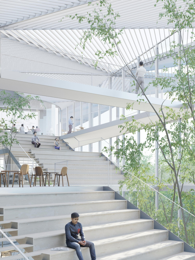 Учебный центр Политехнической школы на кампусе Париж-Сакле © Sou Fujimoto Architects, Nicolas Laisn&#233; Associ&#233;s, Manal Rachdi Oxo Architectes, RSI-studio