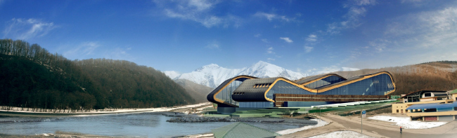 Mountain tourist center with a spa, water park, and a swimming pool, Sochi  "A.Len" Architectural Bureau