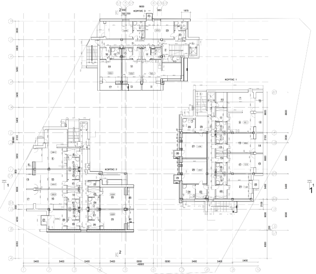 Апарт-отель «Величъ». План 2 этажа © Архитектурная  мастерская Грошева Юрия