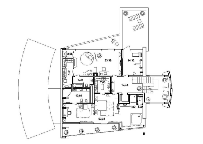 План 2 этажа © Архитектурное бюро Романа Леонидова