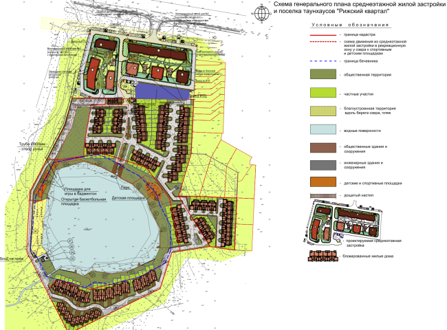 Master plan including "Rizhsky Quarter" townhouse settlement  "Architecturium"