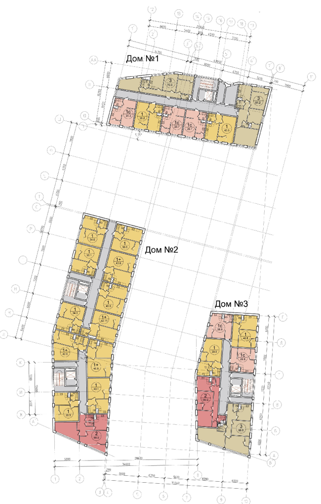 Plan of the typical floor of the units of Residential Building #1  "Architecturium"
