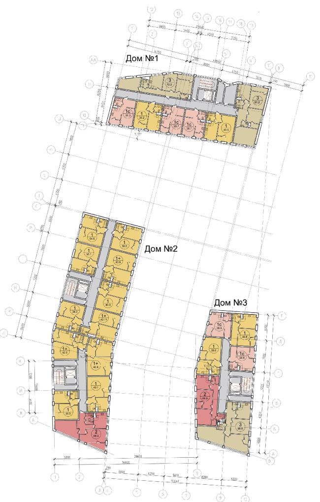 Plan of the typical floor of the units of Residential Building #1 � "Architecturium"
