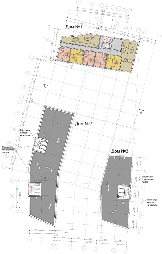Plan of the sixth floor of the units of Residential Building #1  "Architecturium"