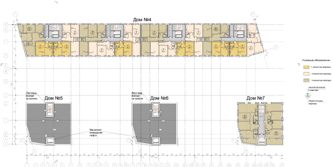 Plan of the sixth floor of the units of Residential Building #2  "Architecturium"