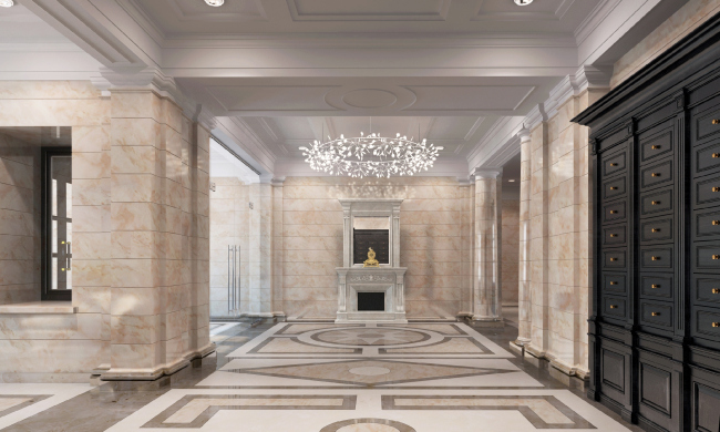 Multiapartment building with inserted premises on the Morskoy Avenue. Interior � Eugene Gerasimov and Partners