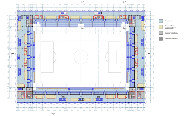 Multifunctional complex of "Spartak" football stadium. Plan of the 2nd floor  GrandProjectCity