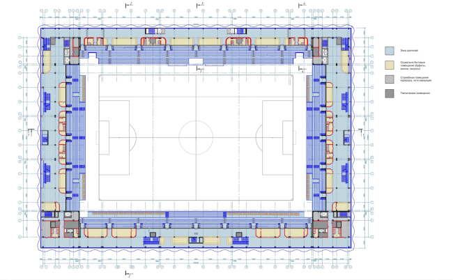 Multifunctional complex of "Spartak" football stadium. Plan of the 2nd floor � GrandProjectCity