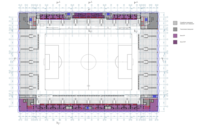 Multifunctional complex of "Spartak" football stadium. Plan of the 3rd floor � GrandProjectCity