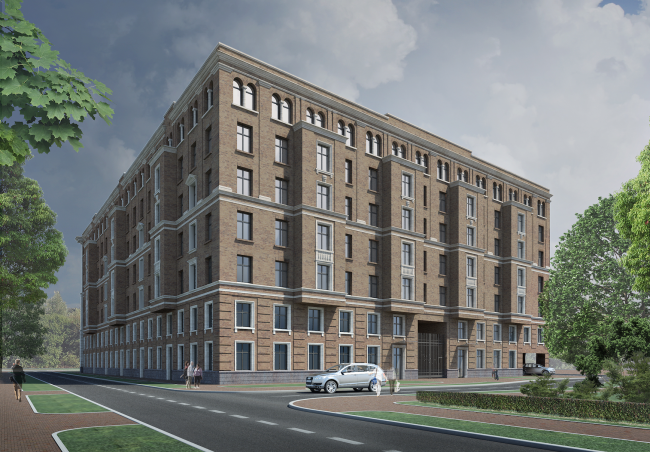 Multiapartment building with inserted premises on the Morskoy Avenue. Northwest side  Eugene Gerasimov and Partners