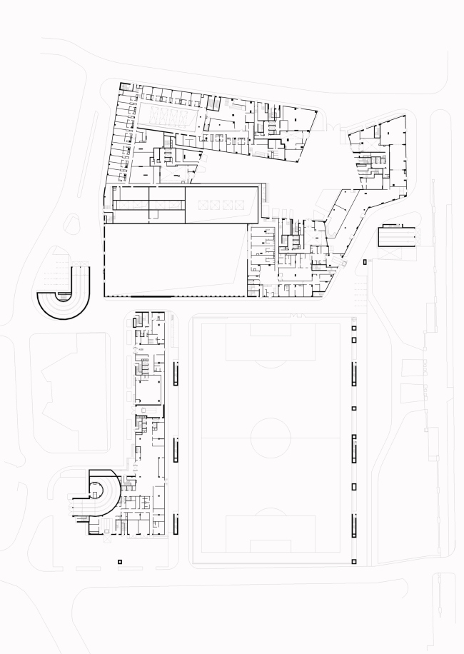 Multifunctional complex at Mytnaya Street. Plan of the 0 floor  Ostozhenka