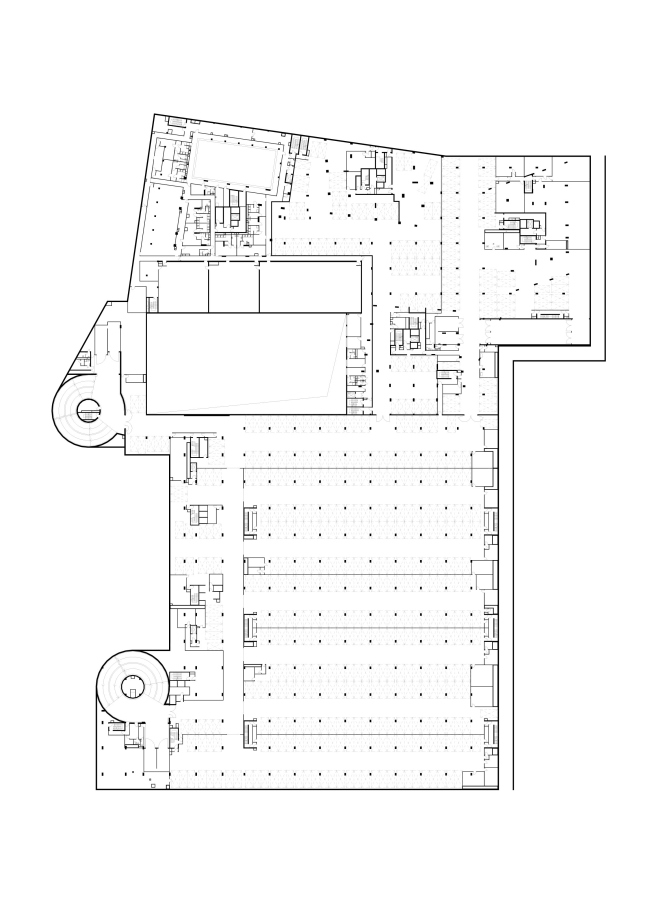 Multifunctional complex at Mytnaya Street. Plan of the -1st floor  Ostozhenka