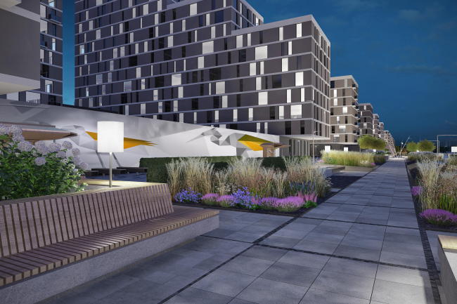 Концепция благоустройства набережной Нагатинского затона «Ривер Парк». Конкурсный проект, 2015 © T+T architects