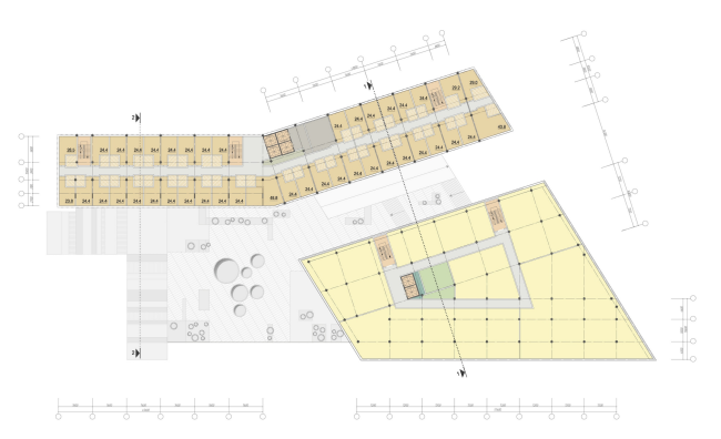 The business center and the hotel near "Pulkovo" airport. Plan of the typical floor  A.Len