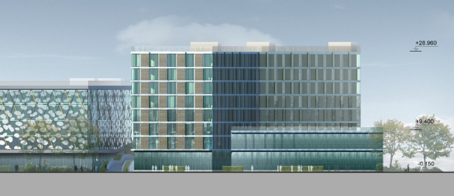 The business center and the hotel near "Pulkovo" airport. Hotel, the eastern facade � A.Len