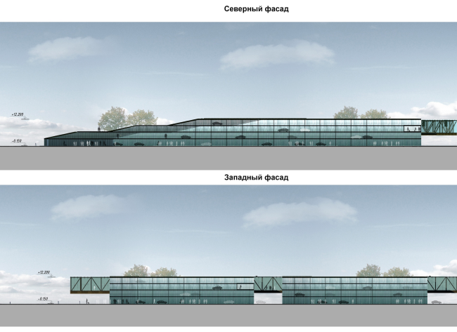 The business center and the hotel near "Pulkovo" airport. Facades of the parking lot � A.Len