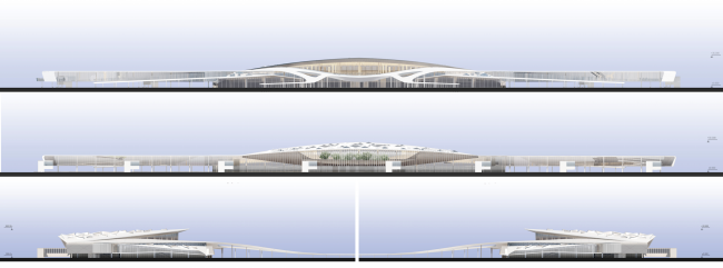 Simferopol International Airport. Facades  Asadov Architectural Bureau