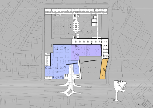Project for New National Gallery and Ludwig Museum in Budapest. Plan of the basement floor � (designed by) Erick van Egeraat