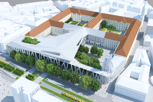 Project for New National Gallery and Ludwig Museum in Budapest  (designed by) Erick van Egeraat