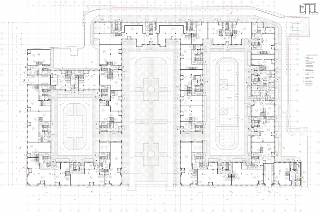 Multi-apartment building with integrated premises in Baskov Alley. Plan of the 1st floor  Eugene Gerasimov and partners