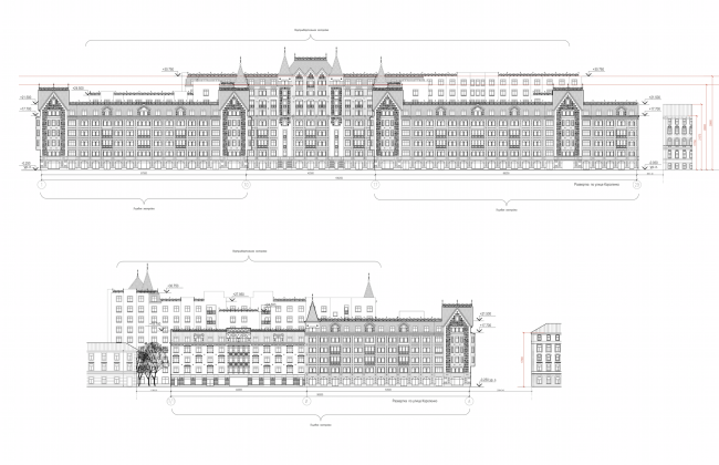 Multi-apartment building with integrated premises in Baskov Alley. Development drawings  Eugene Gerasimov and partners