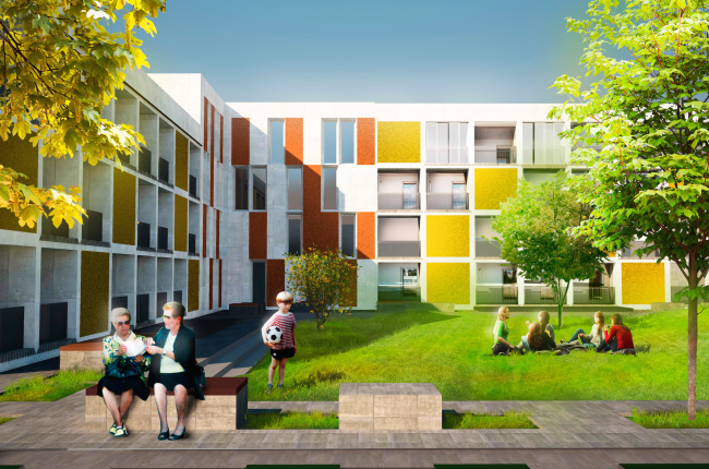 Architectural and engineering proposal on the housing project in Ilinskoe. View of the block part � Vissarionov Studio