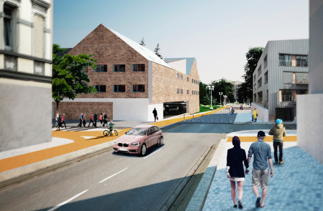 Architectural and engineering proposal on the housing project in Ilinskoe. View of the block housing � Vissarionov Studio