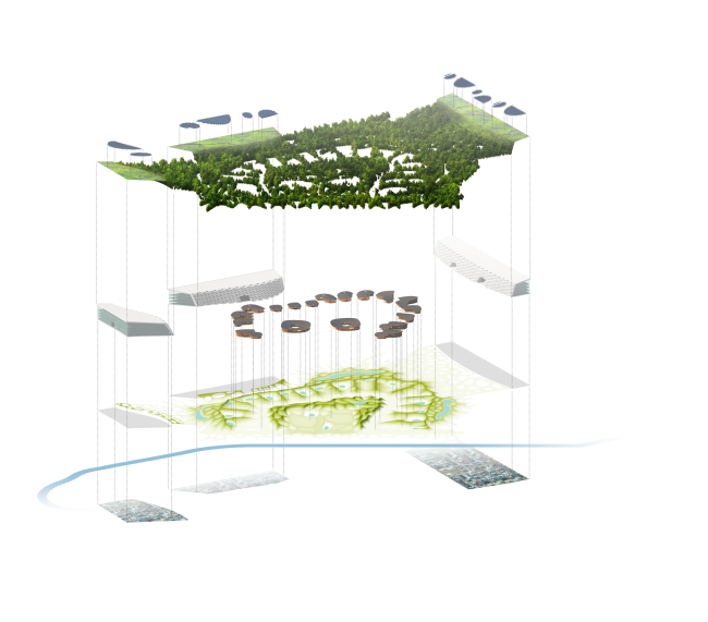 Architectural concept of "Ishim" techno-park. Layout � Totan Kuzembaev Studio
