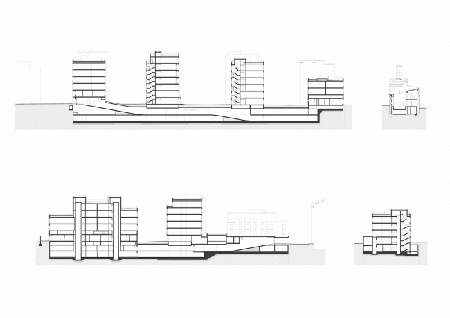 Residetial complex at the Leo Tolstoy Street. Section views �  "Sergey Kiselev and Partners"
