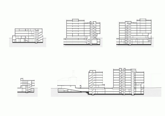 Residetial complex at the Leo Tolstoy Street. Section views   "Sergey Kiselev and Partners"
