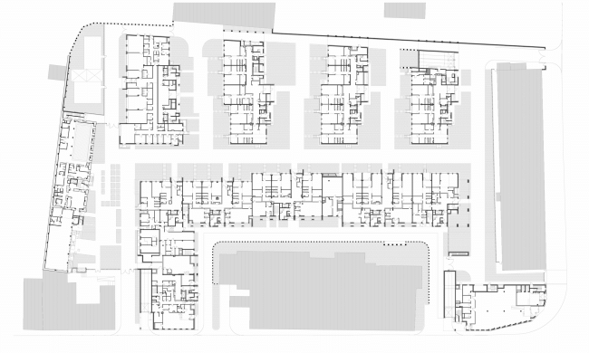 Residetial complex at the Leo Tolstoy Street. Plan of the first floor �  "Sergey Kiselev and Partners"