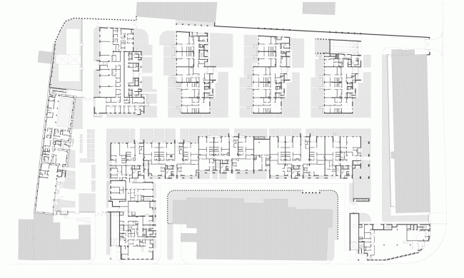 Residetial complex at the Leo Tolstoy Street. Plan of the first floor �  "Sergey Kiselev and Partners"