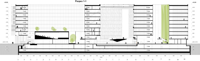 Rusian Olympic Committee HQ. Section view � "Reserve"
